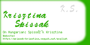 krisztina spissak business card